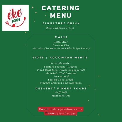 Catering - SEE ORDER FORM BELOW.